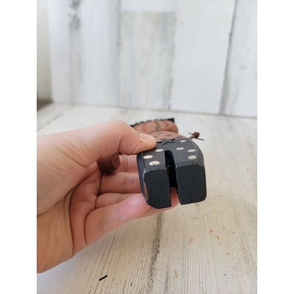 Halloween vintage wooden Jack O'Lantern trick or treater unique figure polka dot - Picture 9 of 9